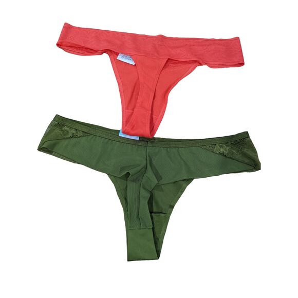 Auden Panty Bundle Of 4 Pack Small Orange Green Lace Thong Bikini Hipster Cheeky - Picture 2 of 8